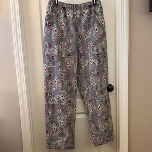 Urban Outfitters Gray Floral Plaid Trousers